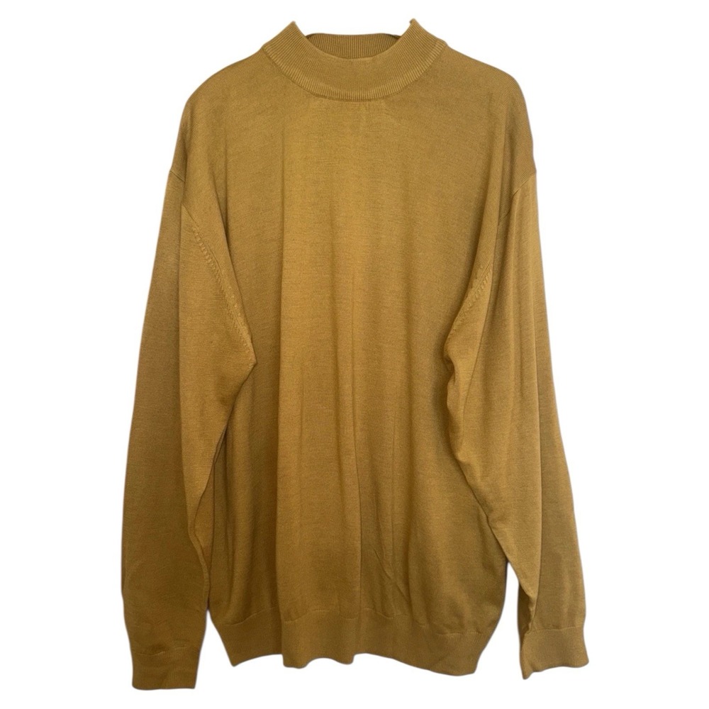 NEW VTG Inserch Italy Sweater Limited Edition Mock Neck Mens 3XL Gold